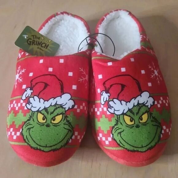 Dr.Seuss The Grinch Christmas slippers women's size 8 - Picture 1 of 5
